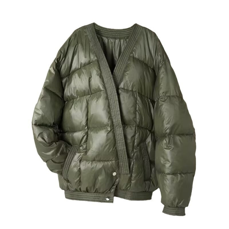 Damen Oversize Steppjacke mit Kimonoöffnung und gerippten Abschlüssen Shop Nory