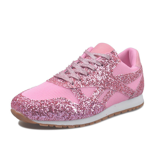 Damen Glitzer-Sneaker mit Mesh-Einsätzen und profilierter Gummisohle Shop Nory