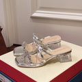 Damen glamouröse Sandalen mit funkelnden Strassdetails und transparentem Blockabsatz