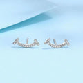Damen Ohrringe mit modernem, geschwungenem Design und funkelnden Zirkonia Shop Nory