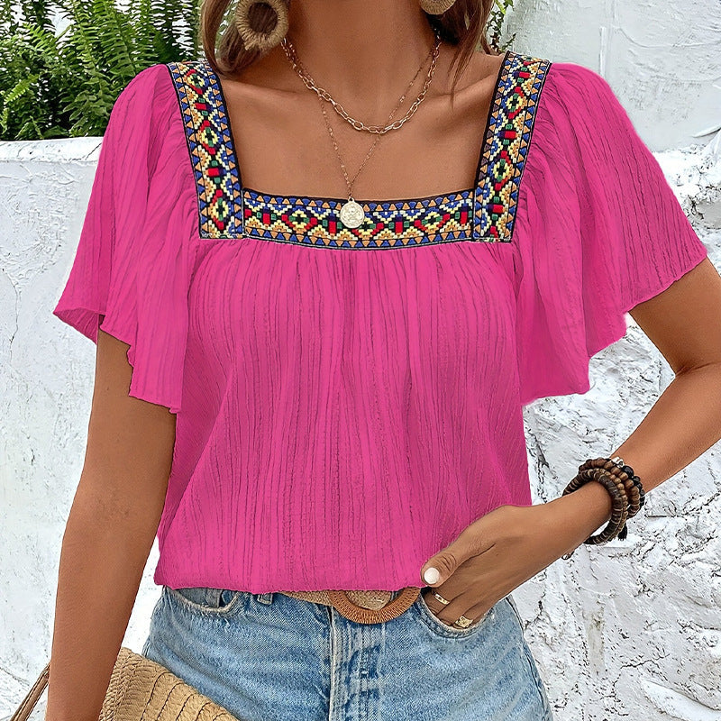 Damen Luftige Sommerbluse mit Stickereien
