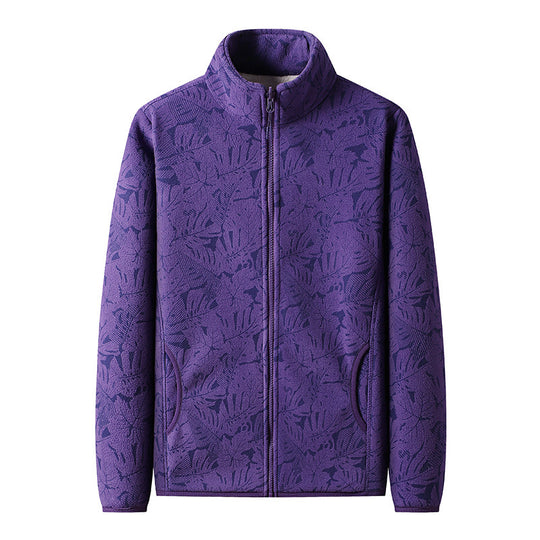 Damen Fleecejacke mit durchgehendem Reißverschluss und floraler Jacquard-Struktur Shop Nory