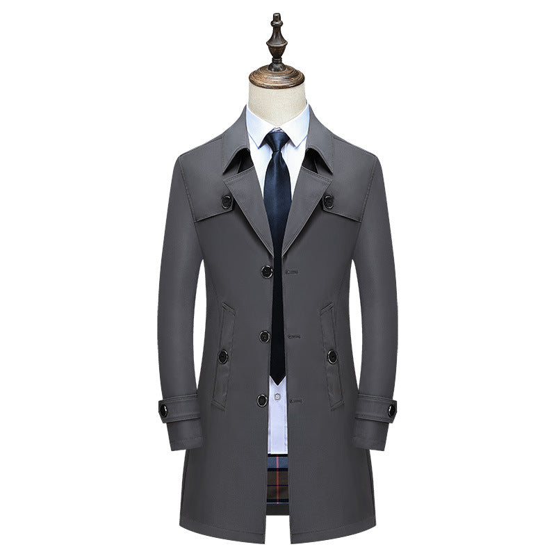 Herren Eleganter Slim-Fit Trenchcoat mit klassischer Knopfleiste und verstellbaren Manschetten Shop Nory