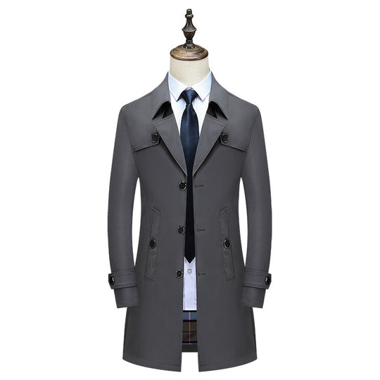 Herren Eleganter Slim-Fit Trenchcoat mit klassischer Knopfleiste und verstellbaren Manschetten Shop Nory