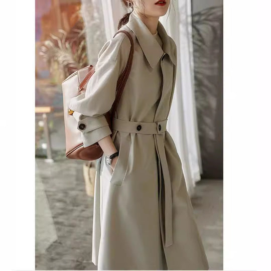 Damen Modische Trenchjacke mit Taillengürtel und schickem Design Shop Nory