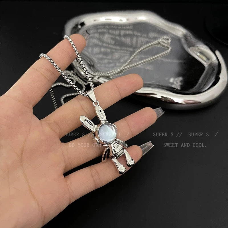 Damen Halskette mit niedlichem Hasen-Anhänger aus hochwertigem Edelstahl Shop Nory