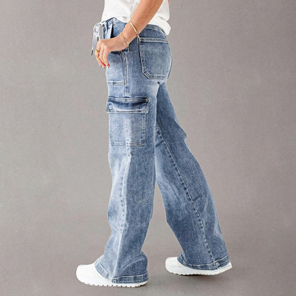 Damen Cargo-Jeans mit lässigem Schnitt und praktischen Taschen