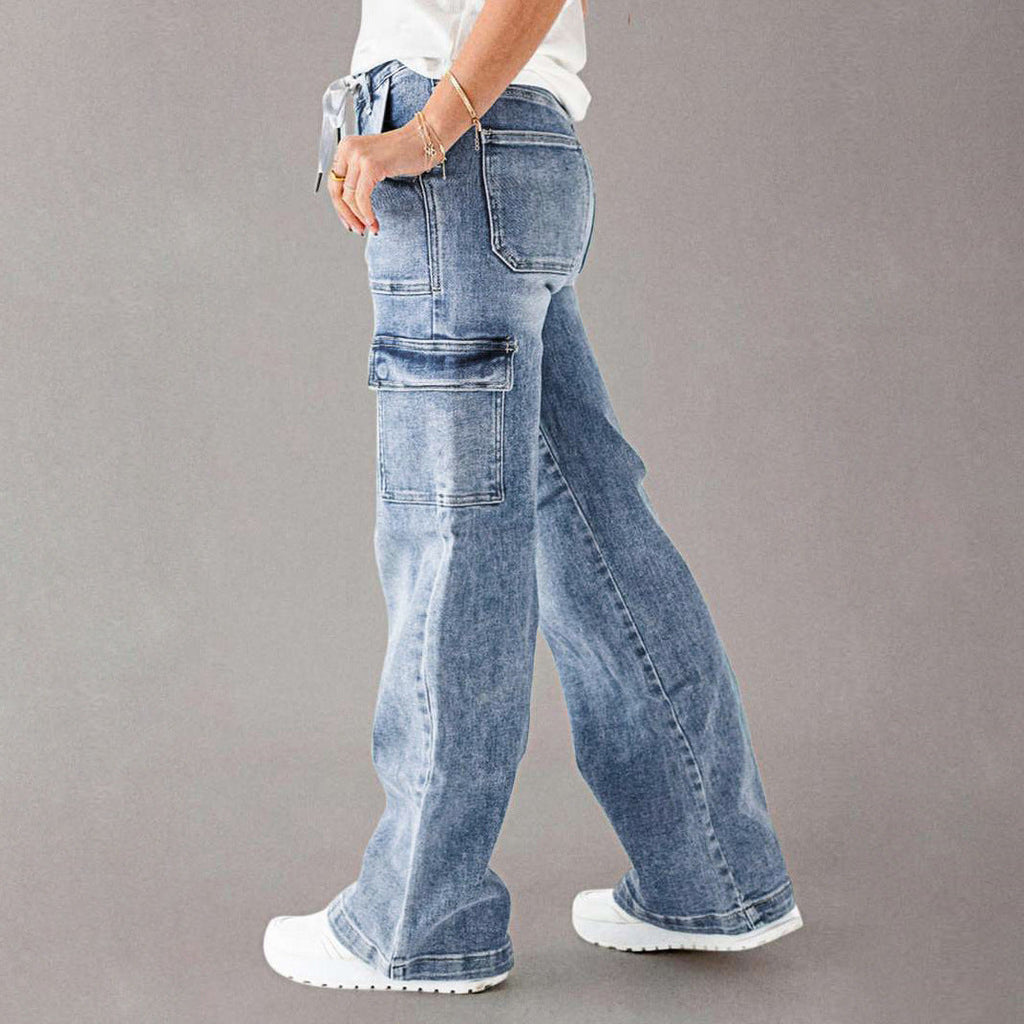Damen Cargo-Jeans mit lässigem Schnitt und praktischen Taschen