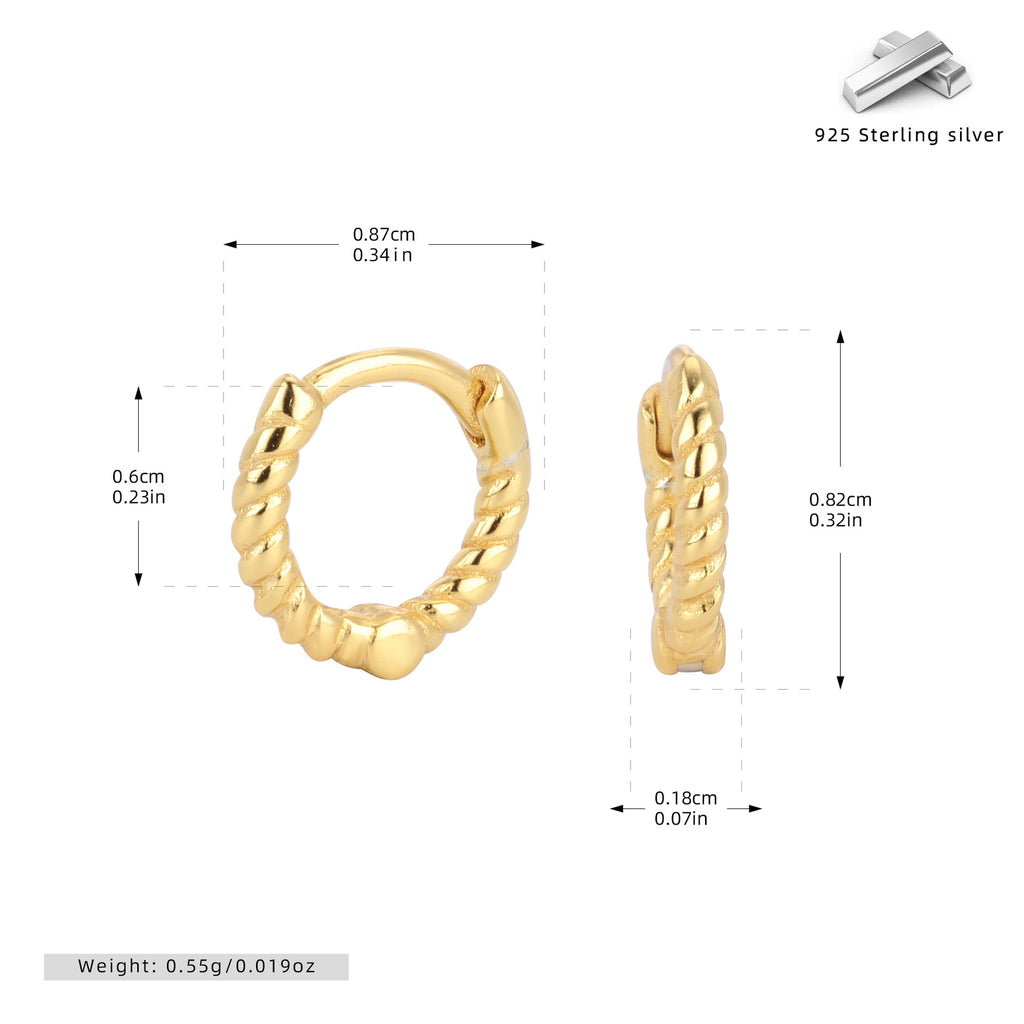 Damen Creolen mit gedrehtem Design aus 925 Sterlingsilber Shop Nory