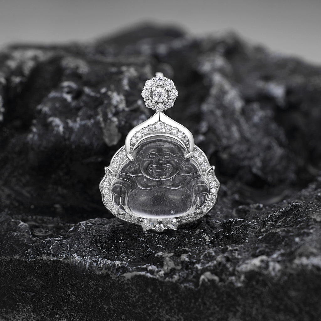 Damen Anhänger mit Buddha-Motiv und funkelnden Zirkonia Shop Nory