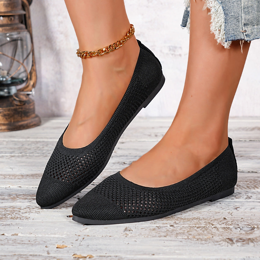 Damen luftige Ballerinas aus atmungsaktivem Netzmaterial