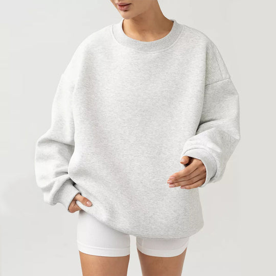 Damen oversized Sweatshirt mit Rundhalsausschnitt, French-Terry Innenfutter und überschnittener Schulter Shop Nory