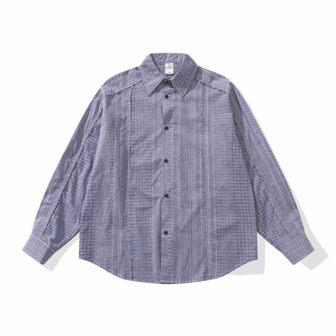 Damen Strukturierte Oversize‑Hemdbluse mit feiner Stickerei und Streifenstruktur Shop Nory