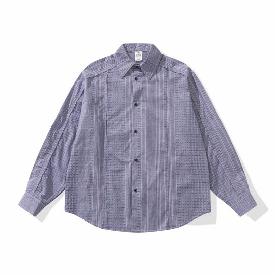 Damen Strukturierte Oversize‑Hemdbluse mit feiner Stickerei und Streifenstruktur Shop Nory