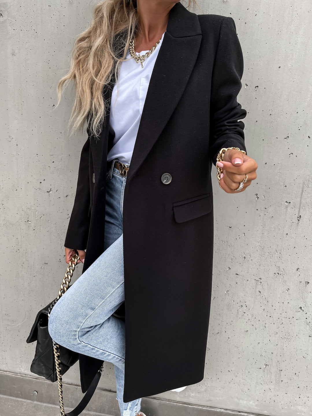 Damen Eleganter und modischer Langmantel