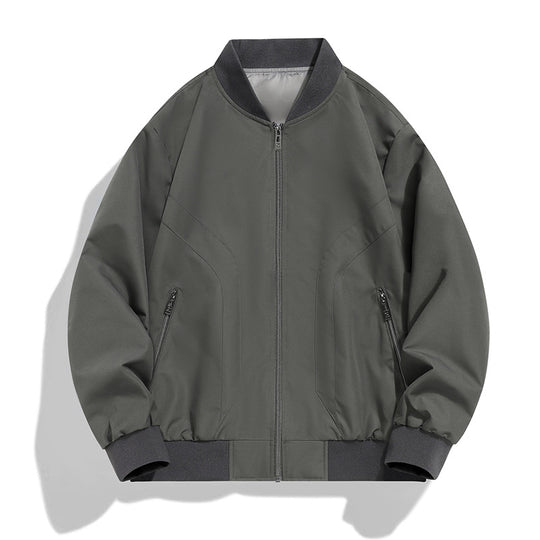 Herren Leichte winddichte Bomberjacke mit Reißverschluss, Rippbündchen und verdeckten Seitentaschen Shop Nory