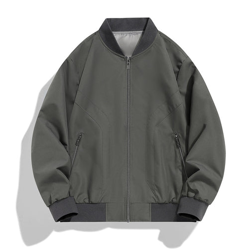 Herren Leichte winddichte Bomberjacke mit Reißverschluss, Rippbündchen und verdeckten Seitentaschen Shop Nory