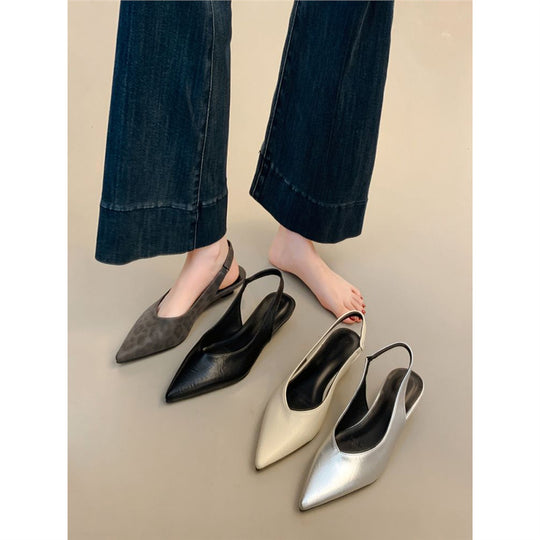 Damen Minimalistische spitz zulaufende Slingback‑Ballerinas aus Softlederoptik mit gepolstertem Fußbett Shop Nory