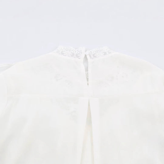 Damen Romantische Spitzenbluse mit Volants und Stehkragen Shop Nory