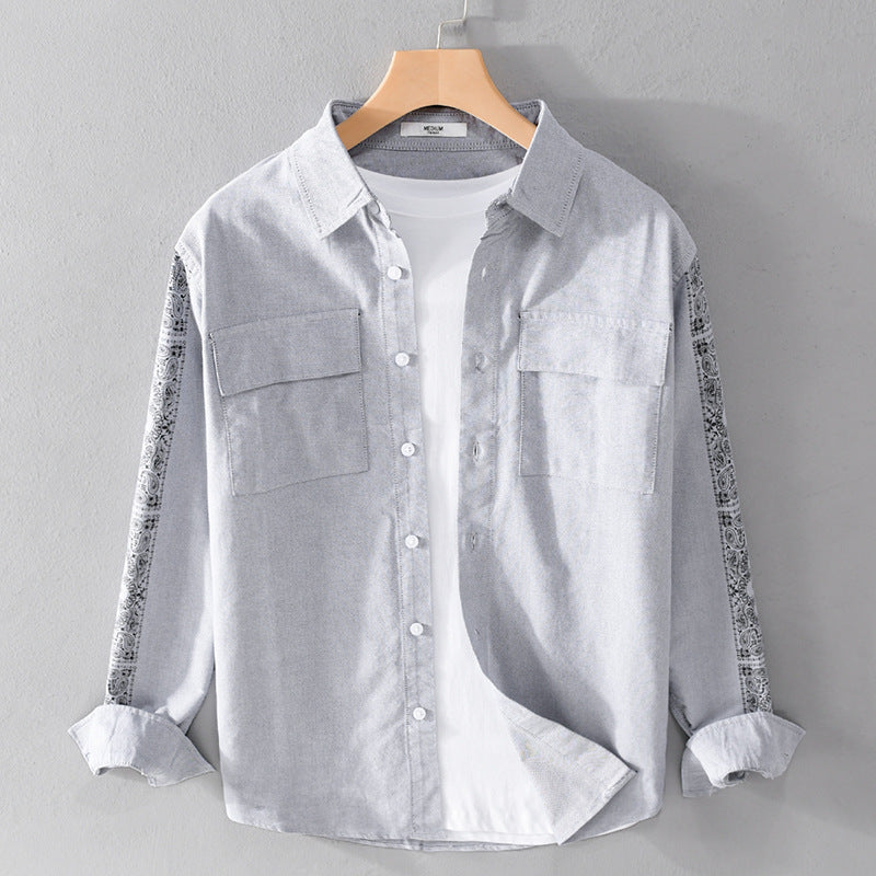Herren Overshirt mit Bandana-Ärmeln, Brustklappen und relaxed Fit Shop Nory