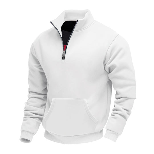 Herren Halbzip-Sweatshirt mit Stehkragen, Kängurutasche und Rippbündchen Shop Nory