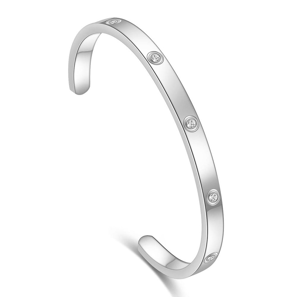 Damen Armreif mit elegantem, minimalistischem Design und funkelnden Zirkonia Shop Nory