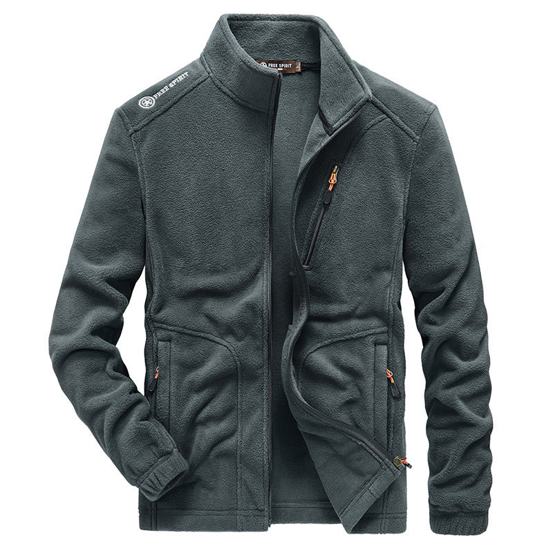Herren Microfleece-Outdoorjacke mit Stehkragen, durchgehendem Reißverschluss und Ziptaschen Shop Nory