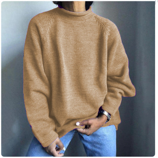 Damen nan kastiger Feinstrickpullover mit kurzem Stehkragen und Raglanärmeln Shop Nory