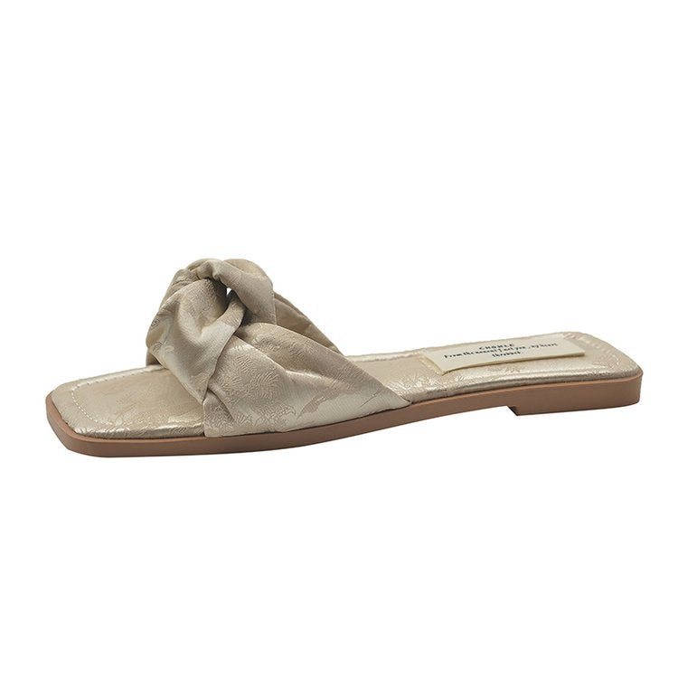 Damen modische Sandalen mit dekorativem Schleifenakzent und rutschfester Sohle