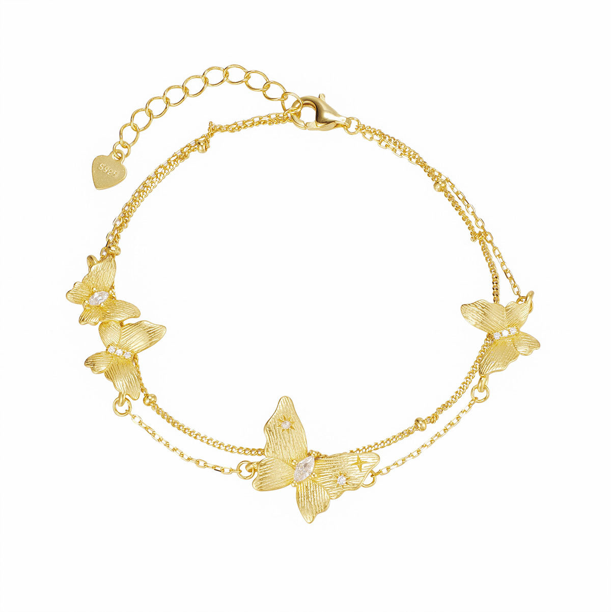 Damen Armband mit kunstvollen Schmetterlingsanhängern Shop Nory