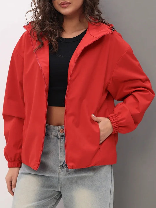 Damen Leichte Freizeitjacke mit Kapuze