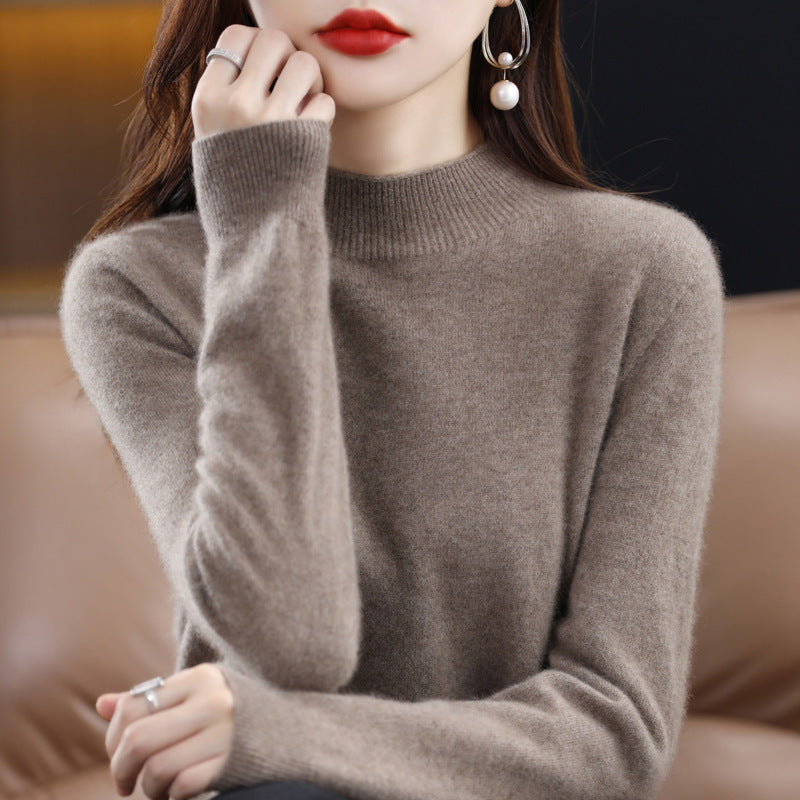 Damen Schlanker Feinstrick-Mockneckpullover mit extrafeinem Flauschfinish und verlängerten Bündchen Shop Nory