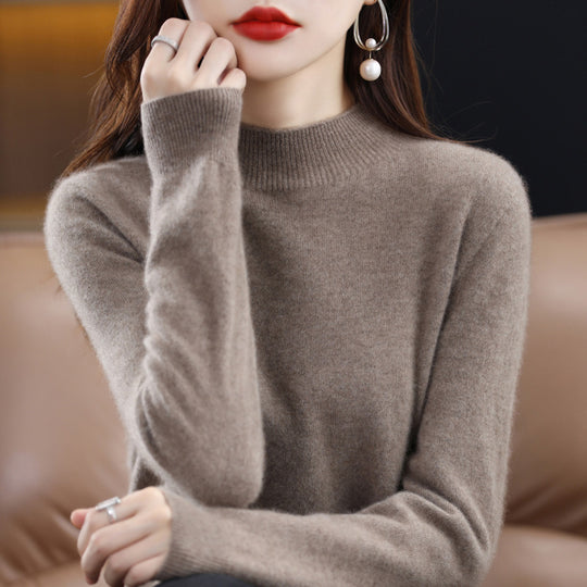 Damen Schlanker Feinstrick-Mockneckpullover mit extrafeinem Flauschfinish und verlängerten Bündchen Shop Nory