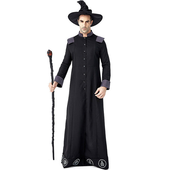 Herren Zaubererkostüm mit detaillierten Symbolen und elegantem Umhang Shop Nory