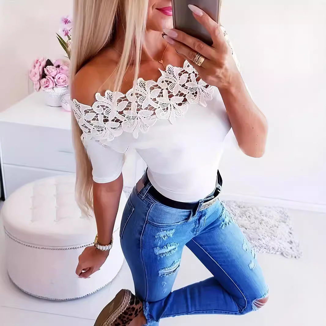 Damen Eleganter Body mit Spitzendetails