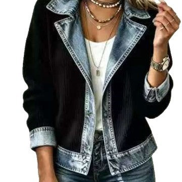 Damen Modischer Denim-Mix Blazer Shop Nory