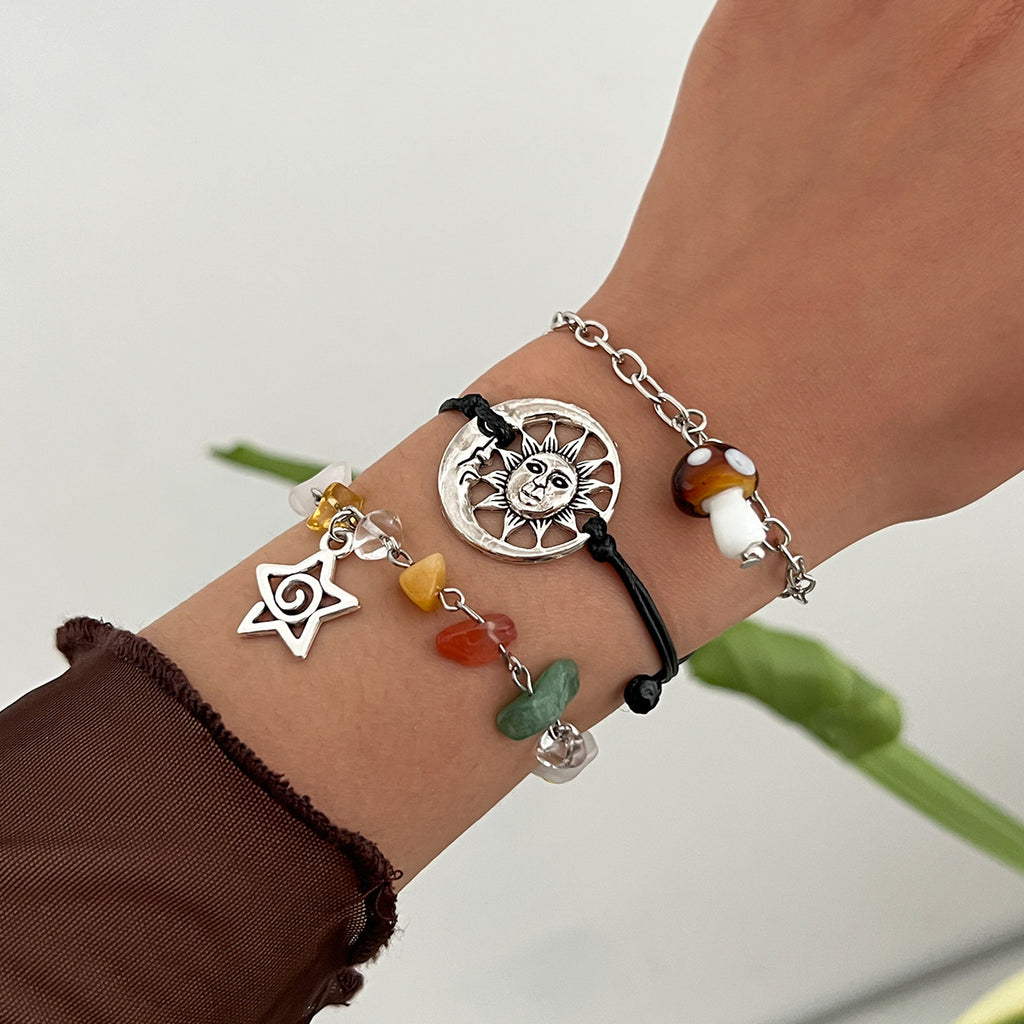 Damen Modeschmuck-Armband mit Sonne und bunten Perlen Shop Nory