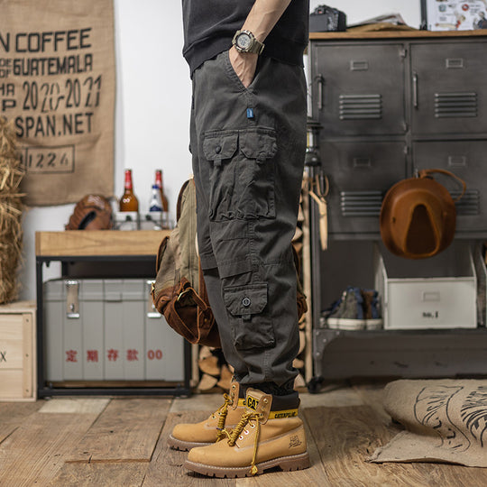Herren Utility-Cargohose mit Kordelzug, elastischem Saum und Mehrfach-Taschen Shop Nory