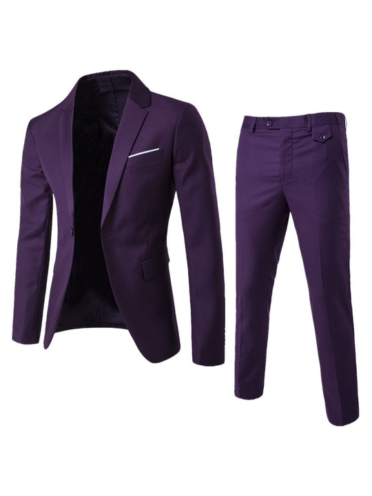 Herren Zweiteiliger Slim-Fit Anzugset mit tailliertem Sakko und schmaler Anzughose Shop Nory