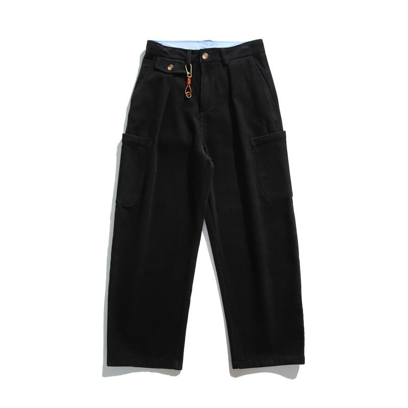 Herren Weite Cord‑Cargohose mit Bundfalten, aufgesetzten Beintaschen und Relaxed‑Fit Shop Nory
