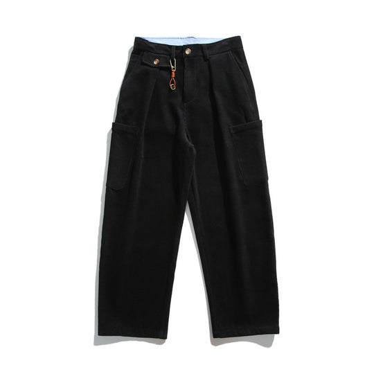 Herren Weite Cord‑Cargohose mit Bundfalten, aufgesetzten Beintaschen und Relaxed‑Fit Shop Nory