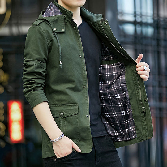 Herren Robuste Parkajacke mit verstellbarer Kapuze Shop Nory