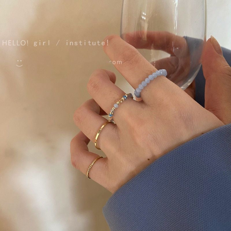 Damen Ring-Set mit zarten Naturstein-Elementen und funkelnden Akzenten Shop Nory