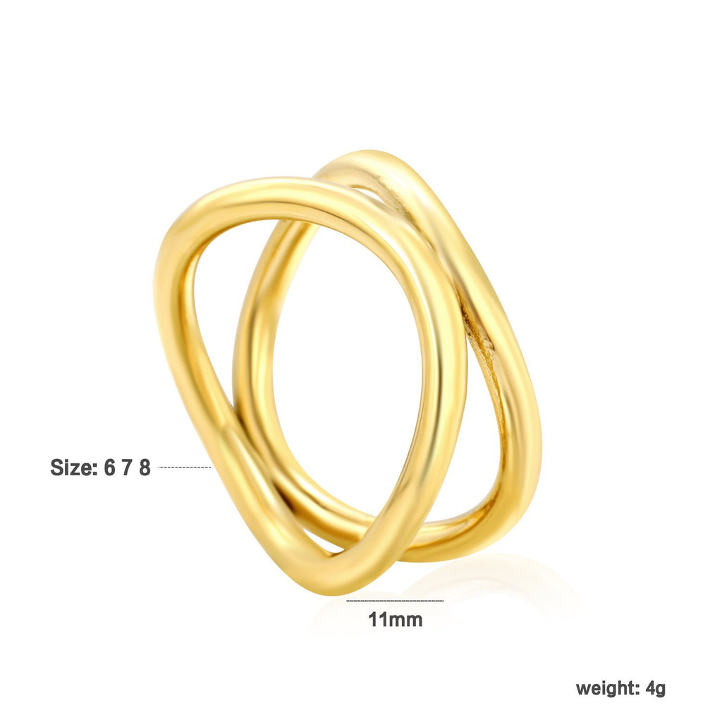 Damen Ring mit doppeltem Knoten-Design und elegantem Goldakzent Shop Nory