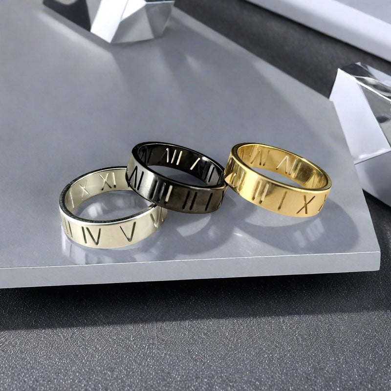 Herren Ring mit kunstvoller römischer Zifferngravur Shop Nory
