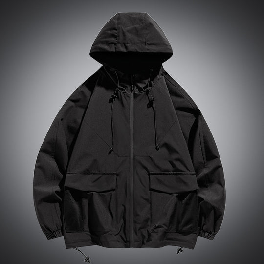 Herren Oversize Kapuzen-Windbreaker mit Multi‑Taschen, Mesh‑Einsätzen und Kordelzug Shop Nory