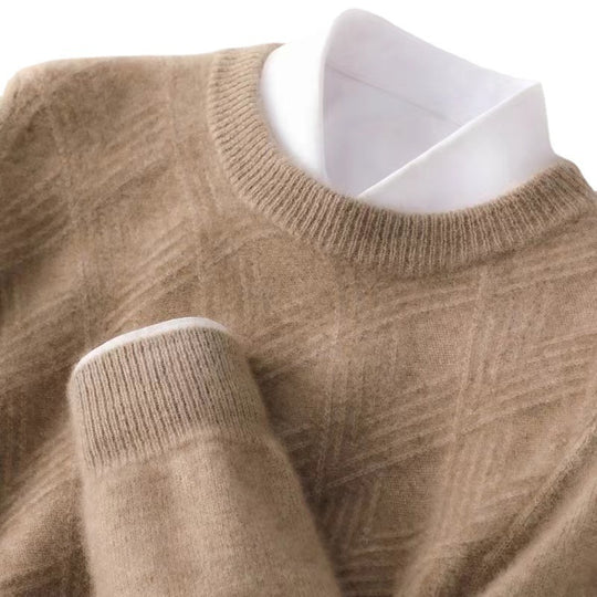 Herren Kurzrollkragenpullover aus Merino‑Mix mit diagonaler Rautenstruktur Shop Nory