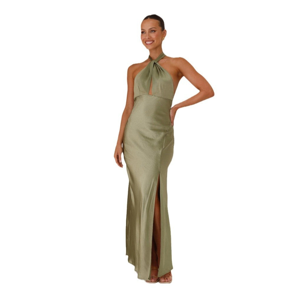 Damen Langkleid mit elegantem Wickeldesign und schickem Schlitz