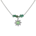 Damen Halskette mit strahlendem Sonnenanhänger und natürlichem Edelsteindekor Shop Nory