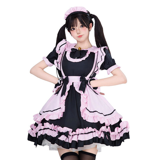 Mädchen verspieltes Kostümkleid mit Rüschen und Katzenohren Shop Nory